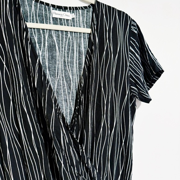 Florencia Arias - Black & White Striped Romper - Picture 2 of 4